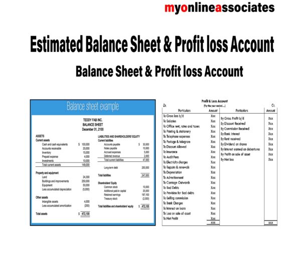 Estimated Balance Sheet & Profit loss Account